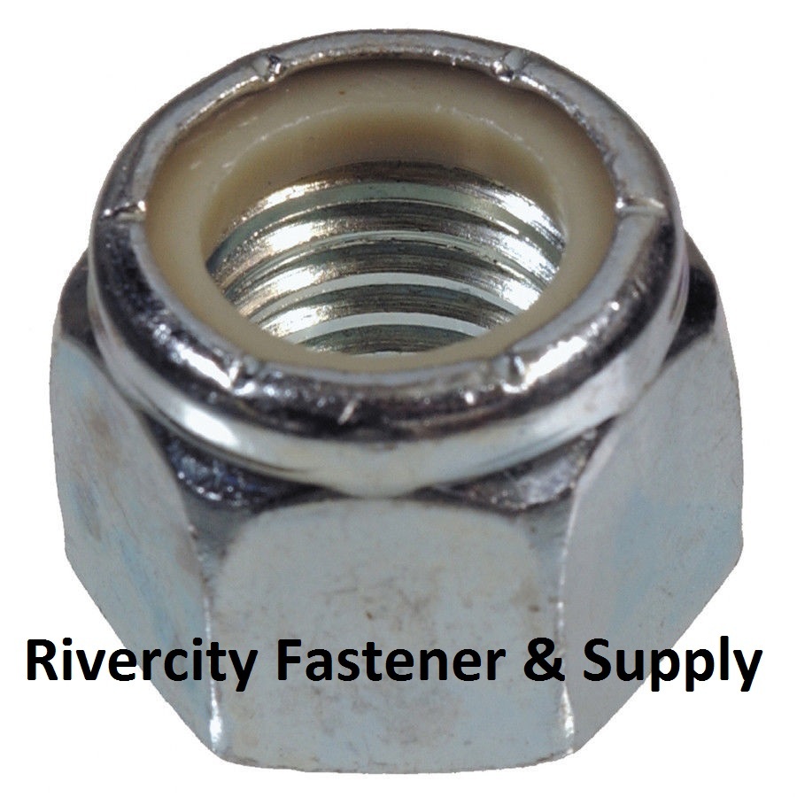 (10) M14-1.5 Fine Thread Nylon Insert Lock / Stop Nut Zinc Plated NYLOC M14x1.5
