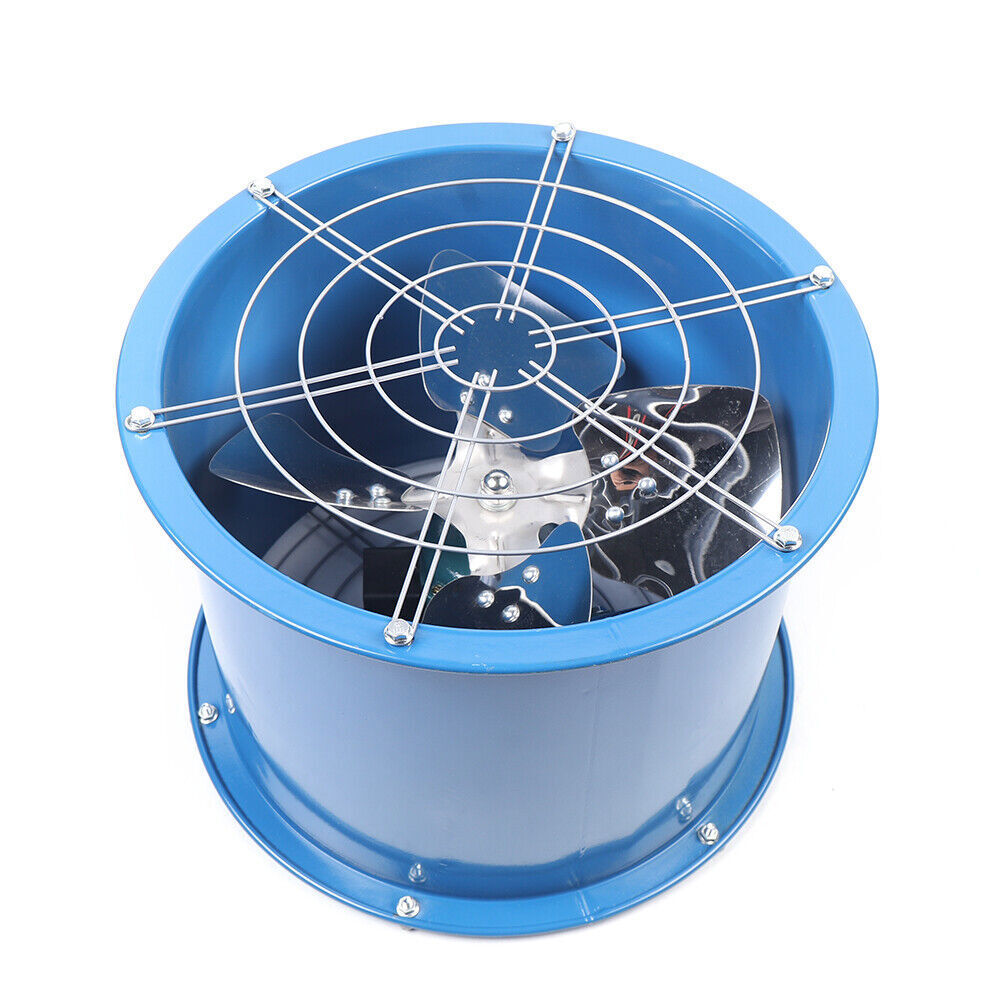 10″ Axial Fan Cylinder Pipe Spray Booth Paint Fumes Exhaust Fan 2000m³/H 250W