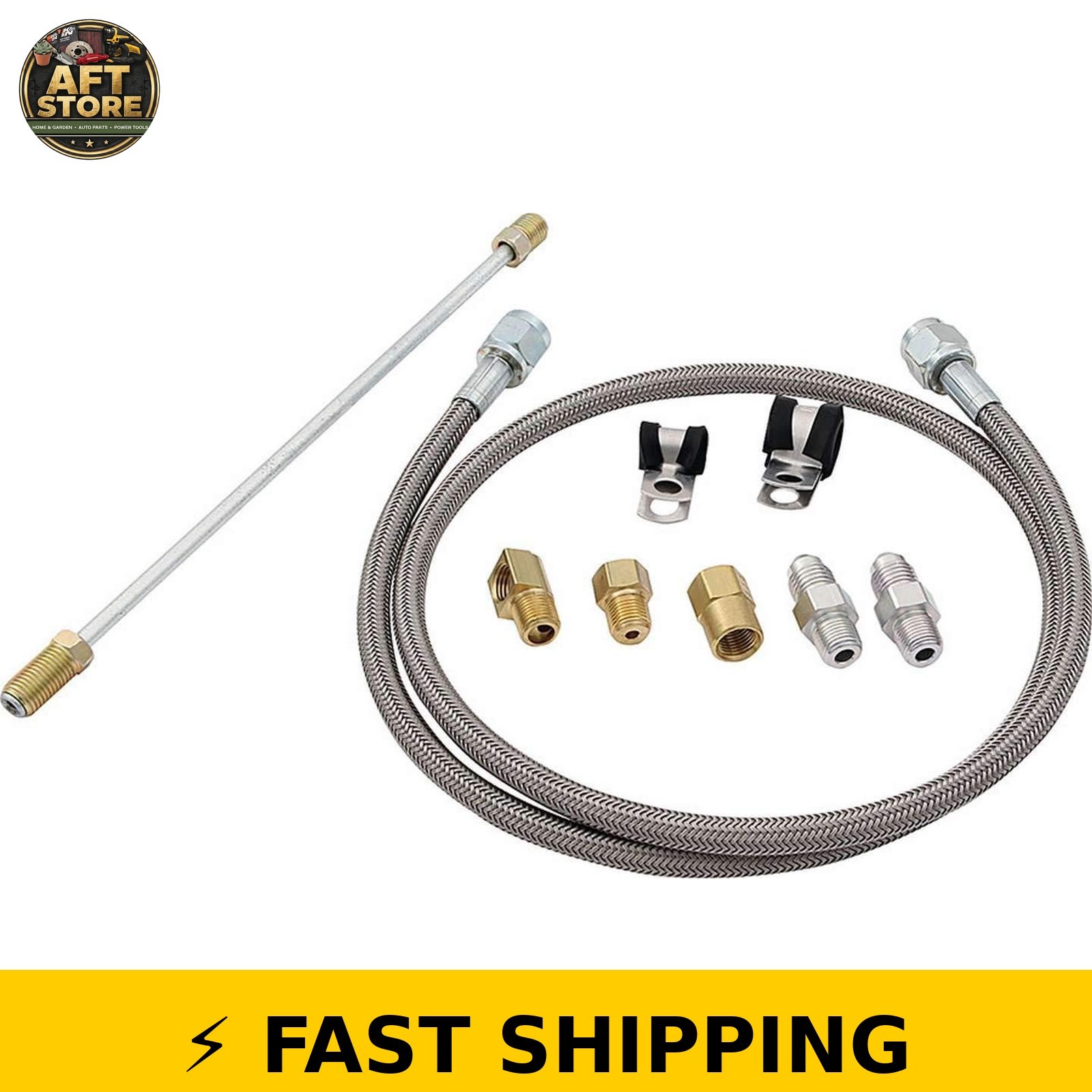 Allstar Performance 36 in Clutch Hose, 4 AN Fittings, Braided Stainless