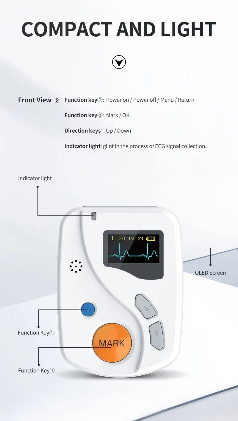 24 Hours Dynamic ECG Systems 12 Channel EKG Monitor ECG holter Recorder Software