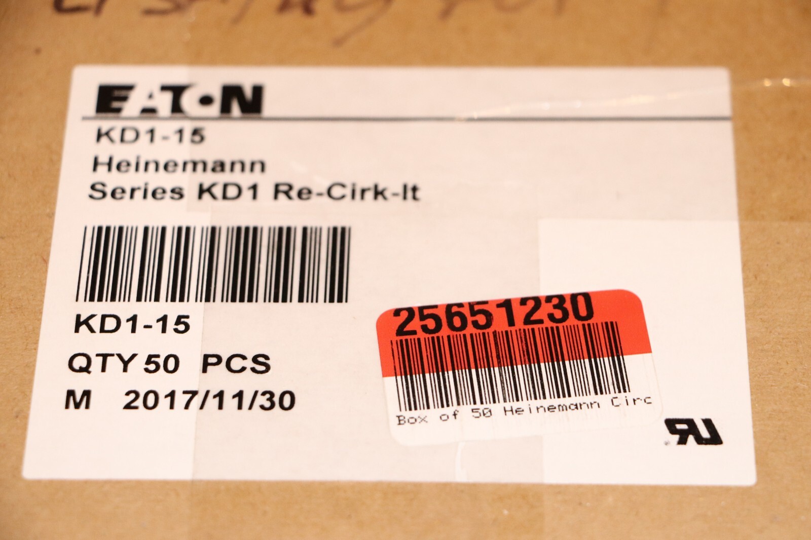 Eaton Heinemann KD1-15 Circuit Breaker Thermal 15A New