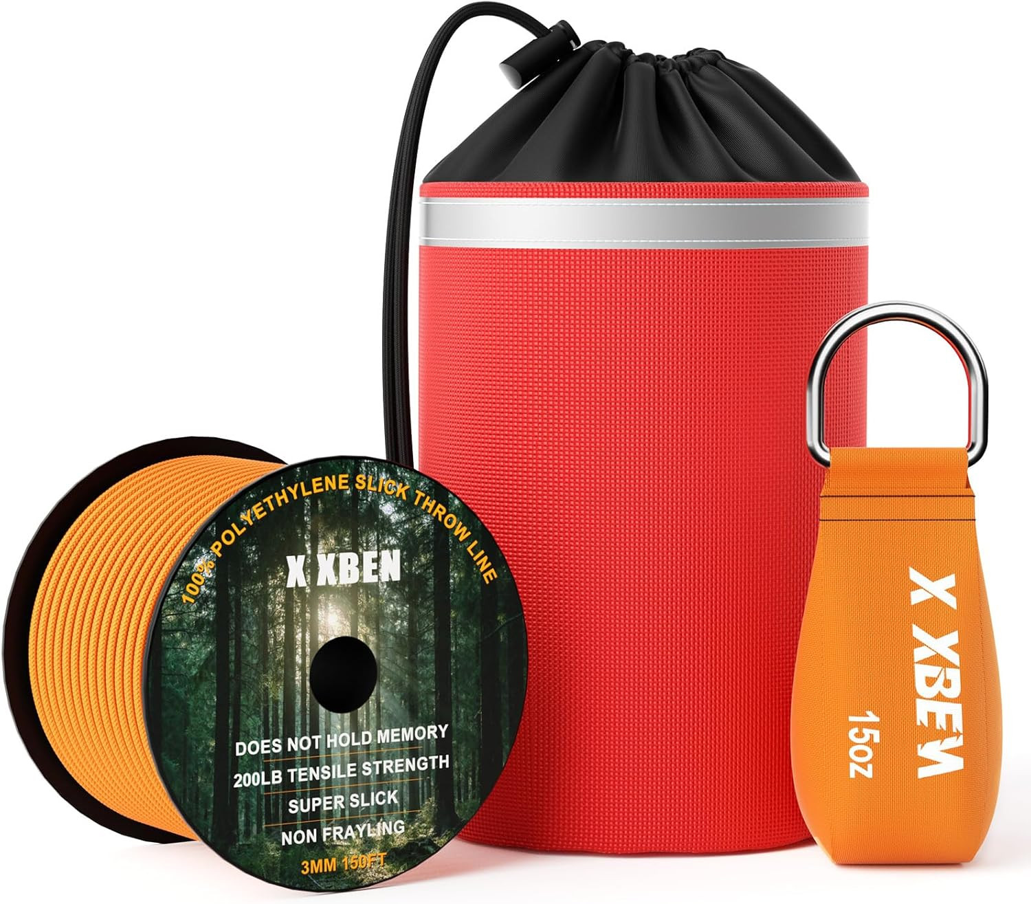 XBEN Arborist Throw Line Kit 150ft Rope Tree Climbing Rigging