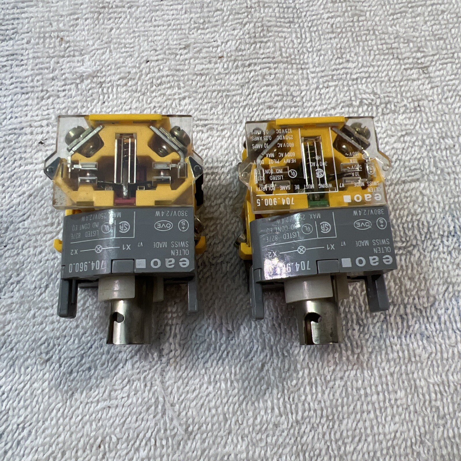 Mixed Lot EAO series 704 luminated Pushbuttons, Contact Blocks