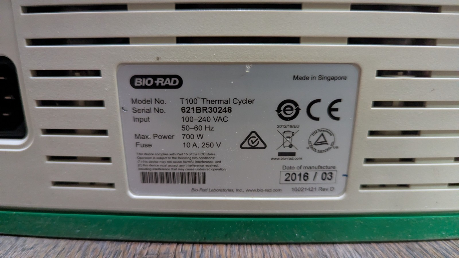 Bio-Rad T100 Thermal Cycler 96 Well Block – No Accessories – Tested + Works