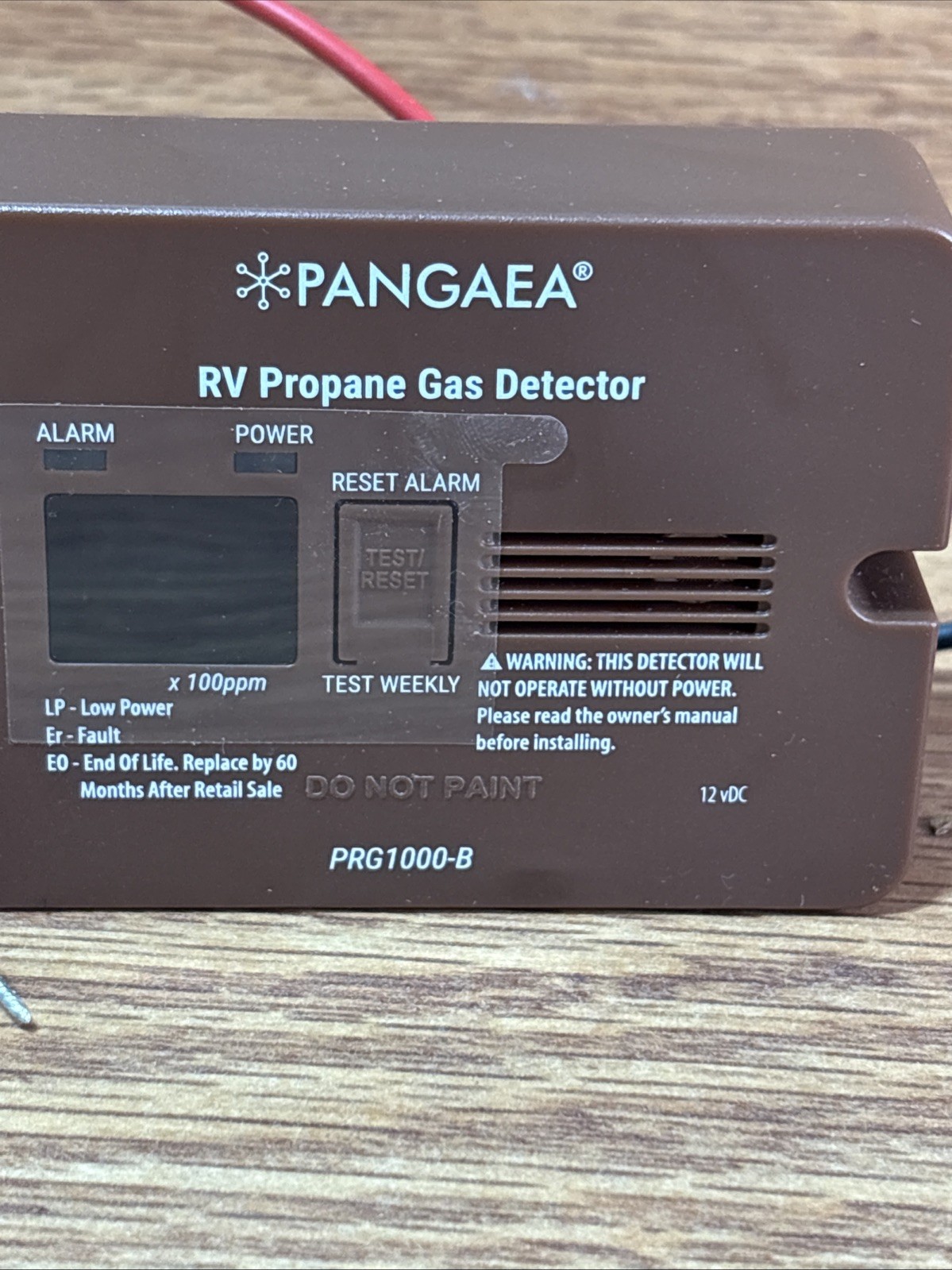 PANGAEA RV PROPANE GAS ALARM 12V DIGITAL LP GAS DETECTOR FOR MOTORHOME PRG1000-B