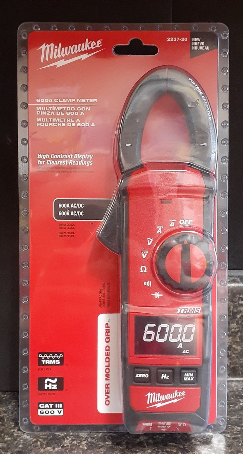 (RI4) MILWAUKEE (2237-20) 600 Amp AC/DC Digital Clamp Meter HVAC/R