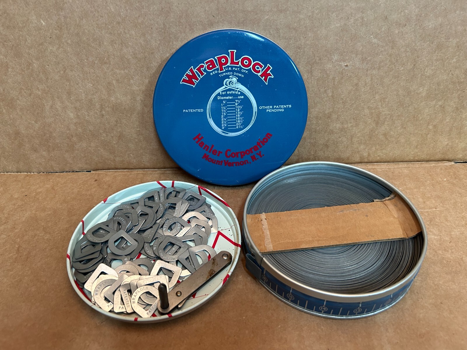 NEW Hanler WrapLock Clamp Banding Galvanized Steel GS10012 1/2″ x 100′ Vintage