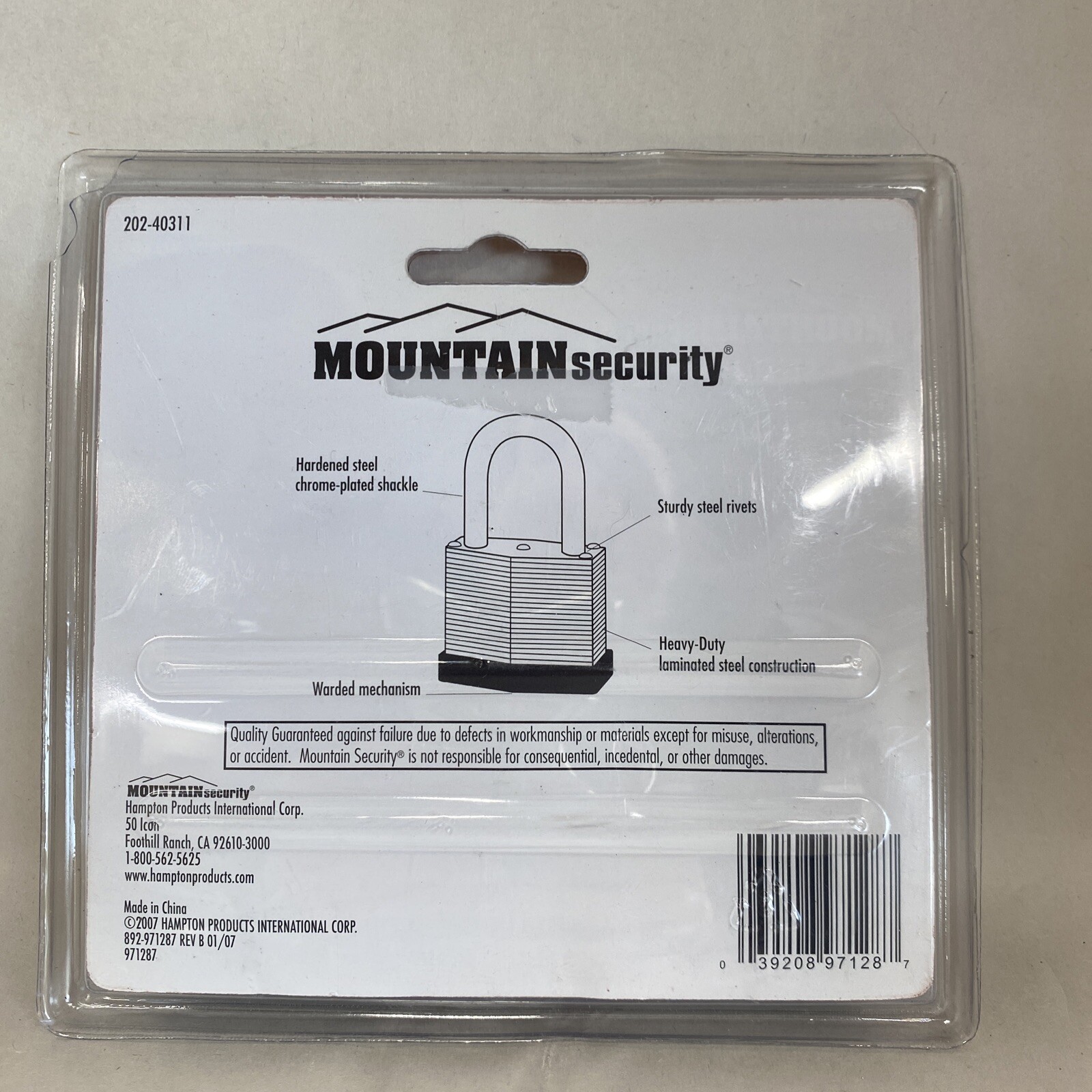 BRINKS 165-40311 Keyed Alike Padlock, Lam. Steel, 40mm 3PK, Packaging Varies