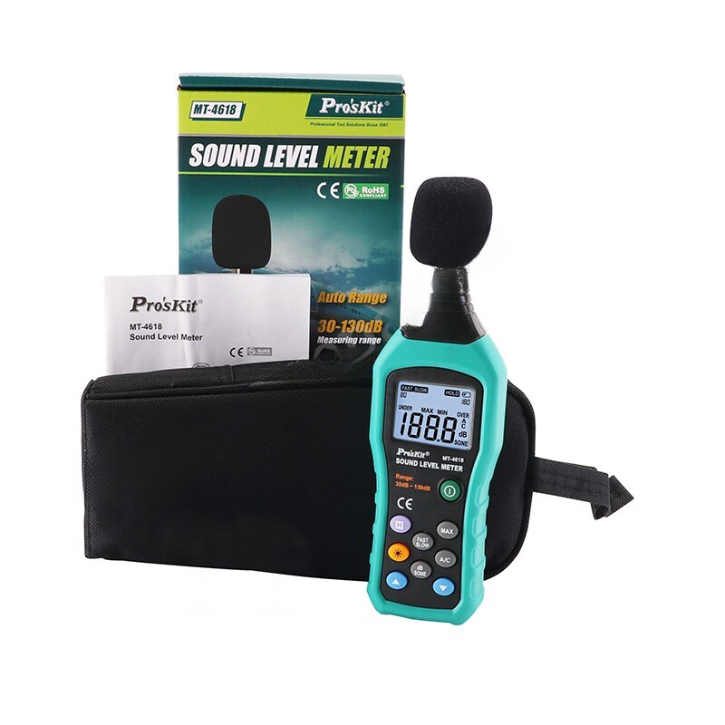 Precision Noise Tester, Automatic Large Range Backlit LCD Digital Display