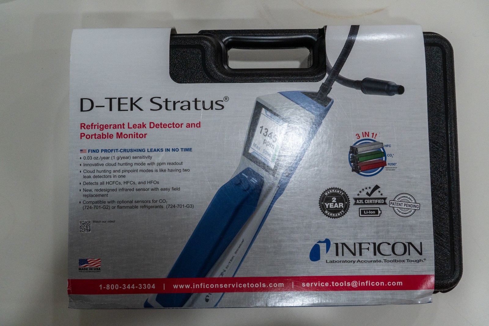INFICON D-TEK Stratus Refrigerant Leak Detector 724-202-G1 *New Open Box*