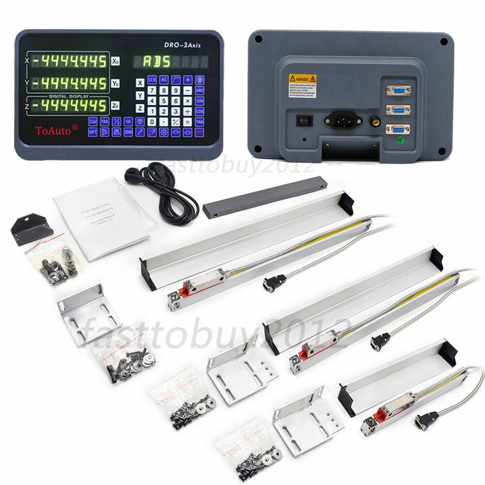 3Axis Digital Readout DRO Display 5µm Linear Scale 18»+20»+40» Kit CNC Mill