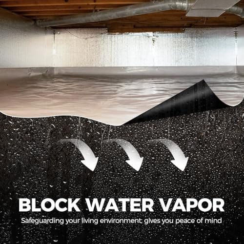 ALORAIR 10 mil Vapor Barrier for Crawl Space – 10′ x 65′ Heavy-Duty Plastic S…