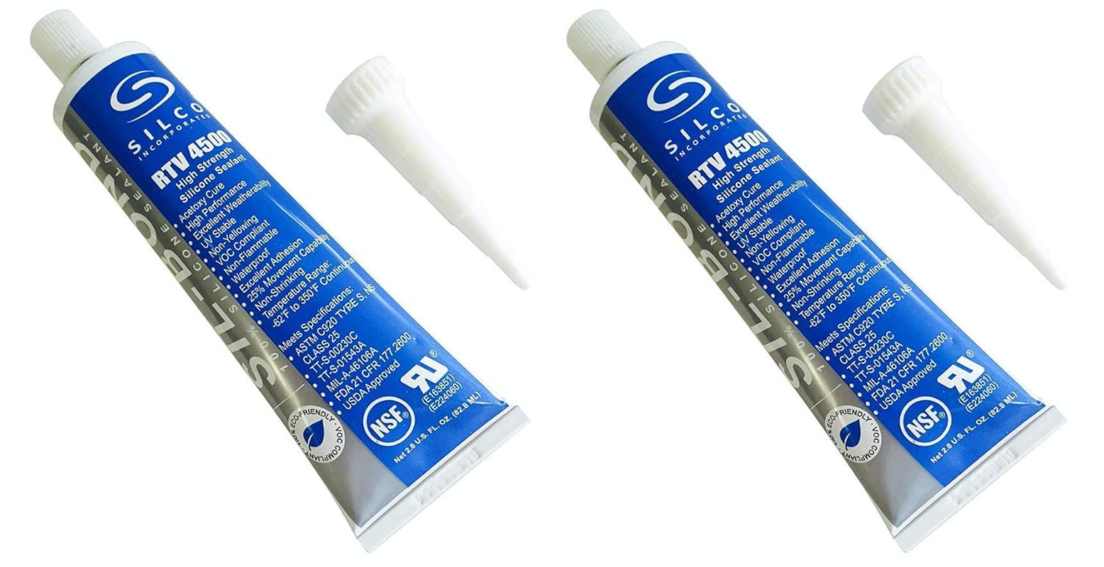 Silicone RTV 4500 Food Contact Safe High Strength Silicone Sealant, Clear (2.8 F