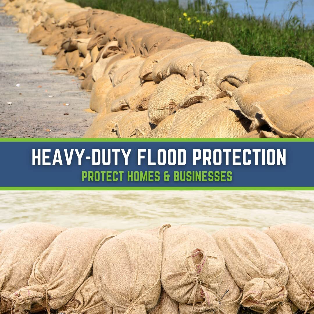 DURASACK Heavy Duty Burlap Sand Bags with Tie Strings Empty Sand-Bags for