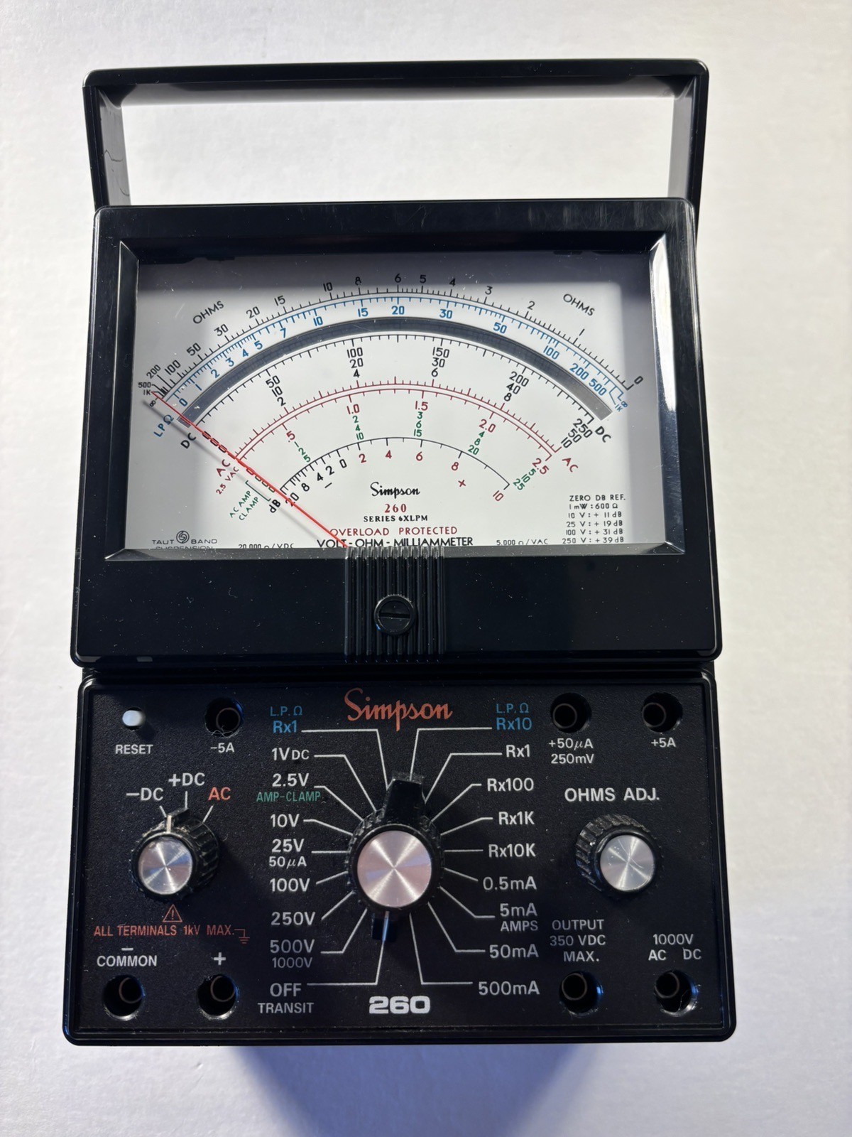 Simpson 260 Series 6XLPM Multimeter. Excellent Condition