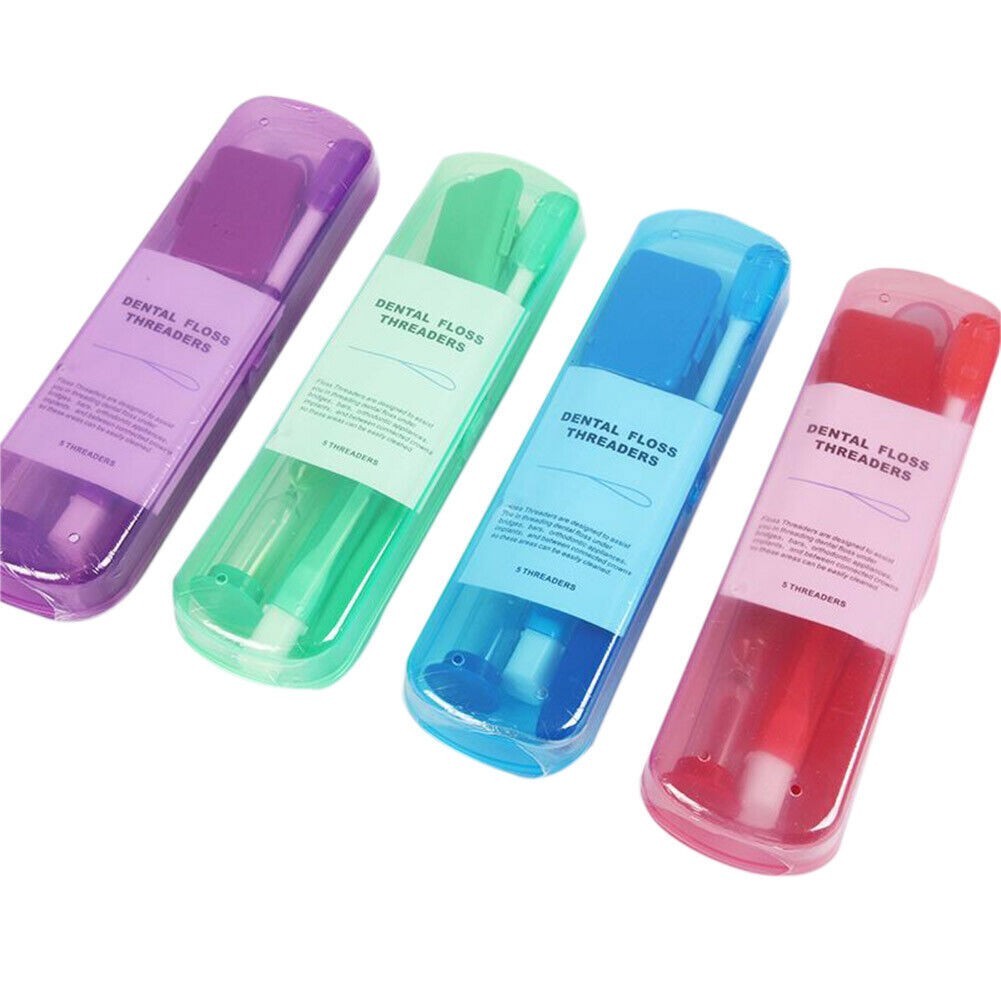 7 Pcs Dental Orthodontic Oral Cleaning Care Kit Teeth Brush Floss Thread 4 Color