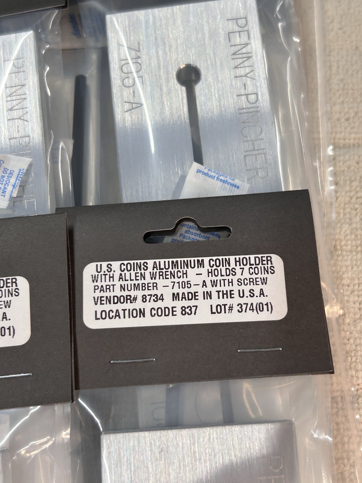 7 U.S. COIN HOLDER FOR NEW HERMES ENGRAVING VISE FOR CLEANING, REPAIR, ETC.