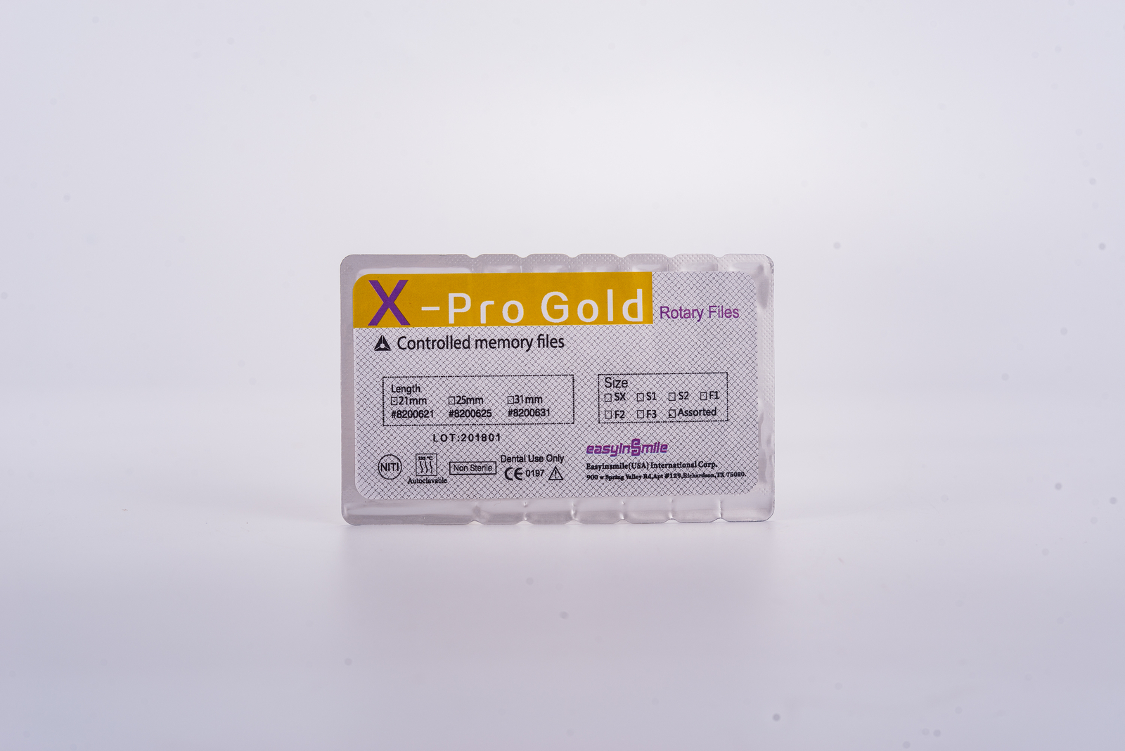 6pcs/pack Root Canal Files SX-F3 Gold X-Pro Dental NITI Rotary Files Flexible