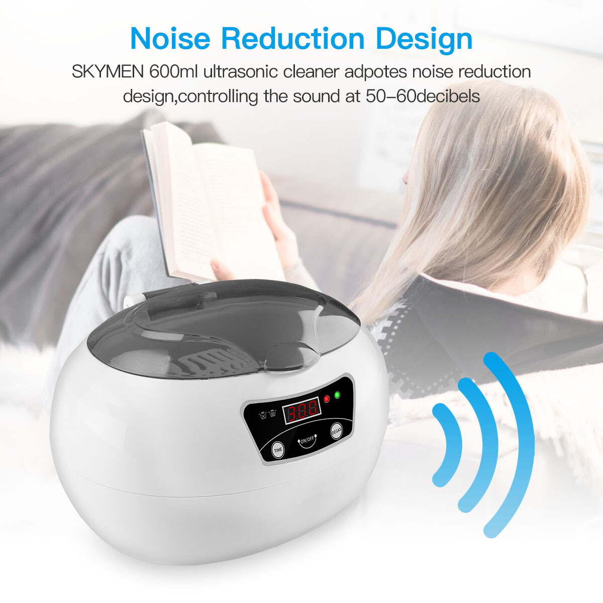 600ML Ultrasonic Cleaner Wave Cleaning Jewellery Polishing Machine Tank Timer US