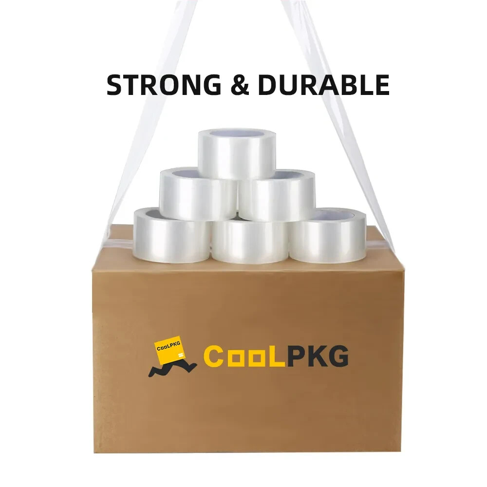 6 Rolls Coolpkg 2 Inch 110 Yards Carton Sealing Clear Packing Box Shipping Tape