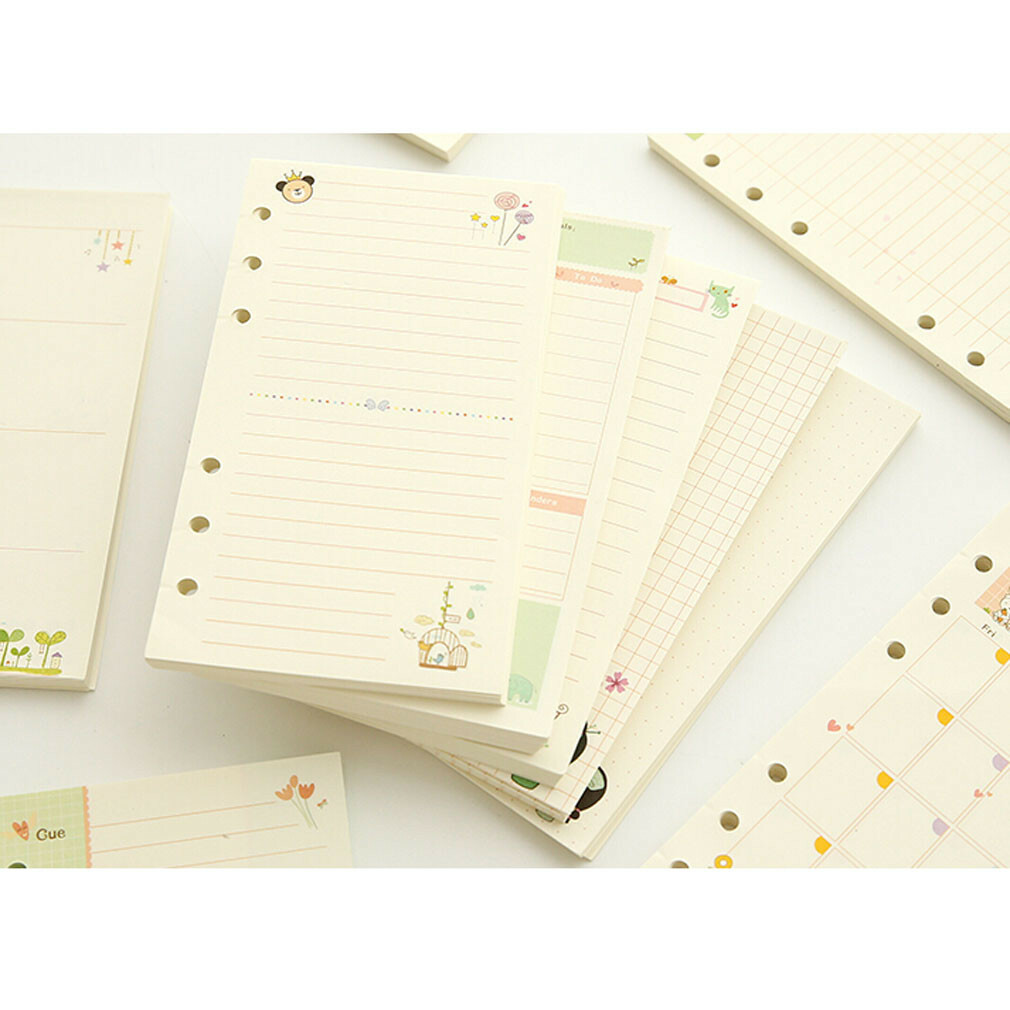 A5/A6 Colorful Paper Month Week Ruled Planner NoteBook Diary Schedule Refills #s