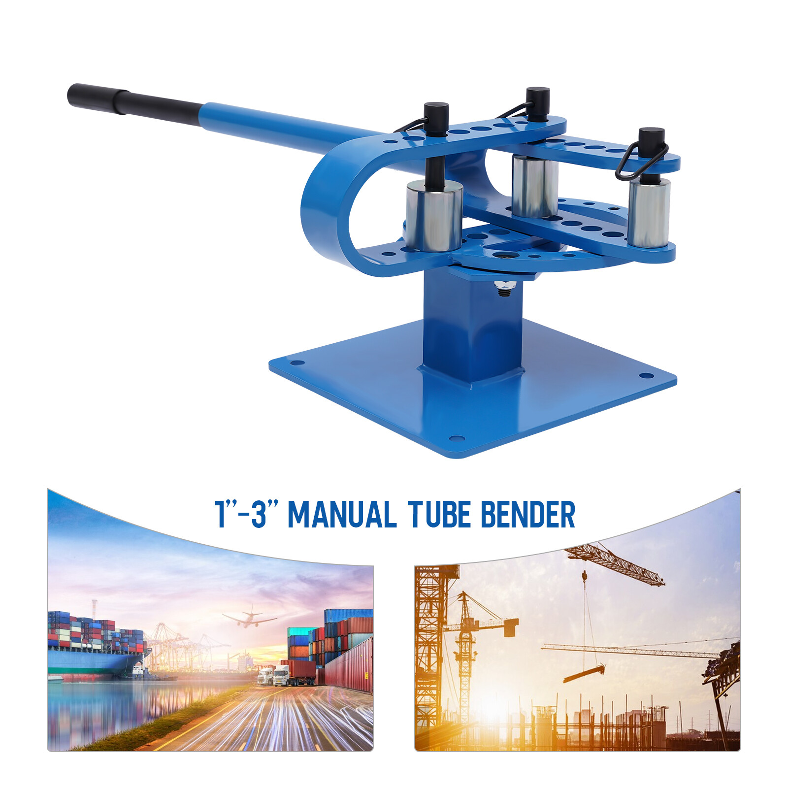 Premium Pipe Tube Bender 1”-3” inch Manual Tube Bender w/ 7 Dies Tubing Metal