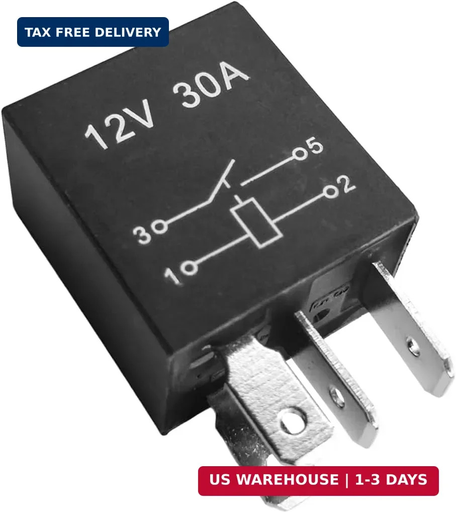 2PCS Car Starter Relay, 4 Pin 12V 30A Waterproof Vehicle Engine Standard Relays,