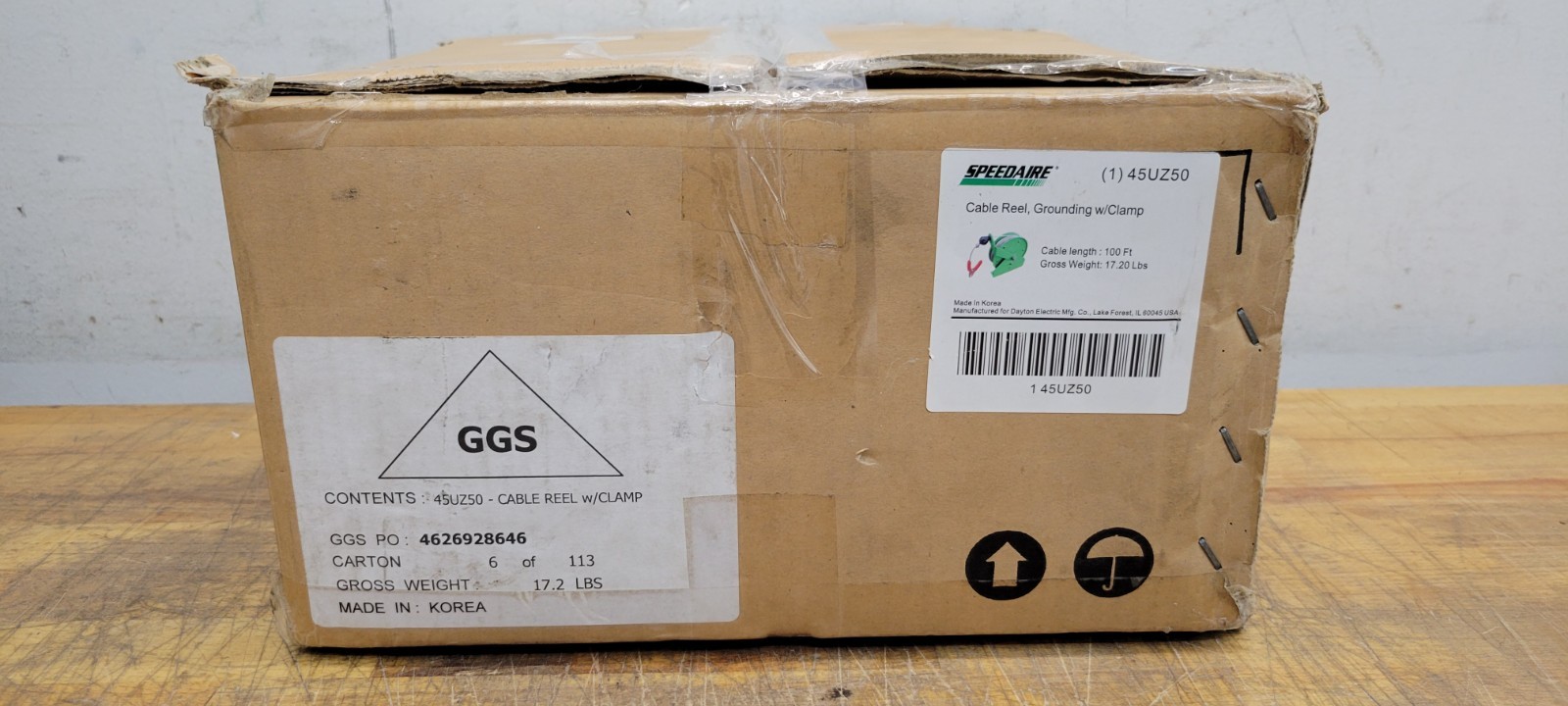 Speedaire Industrial Hose Reel With Clamp, 45UZ50 – NEW OPEN BOX