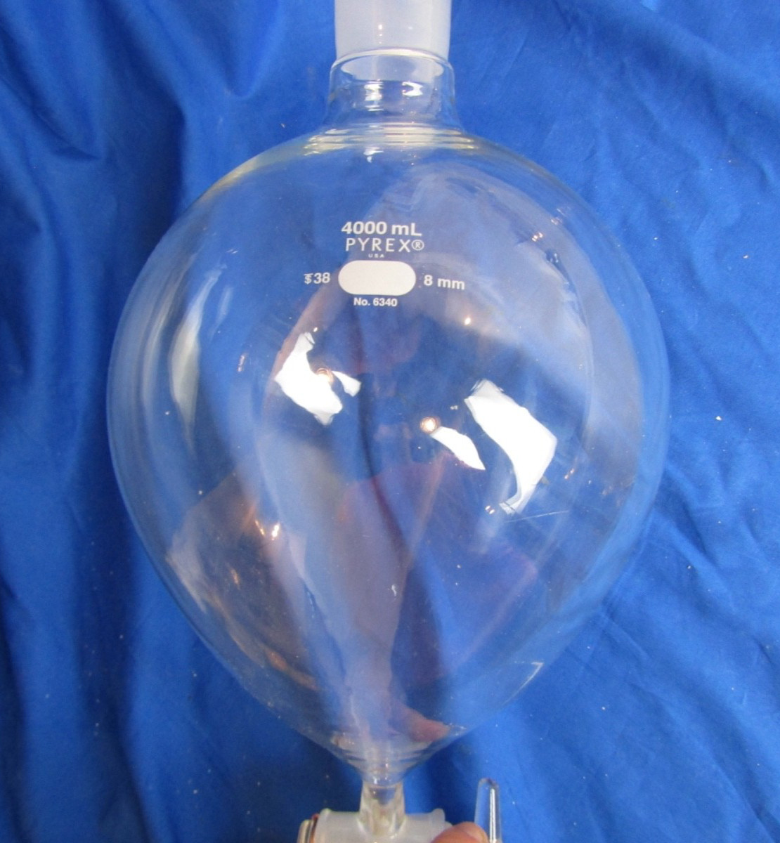 Pyrex 4000mL Separatory Funnel #38 Stopper Neck #6340