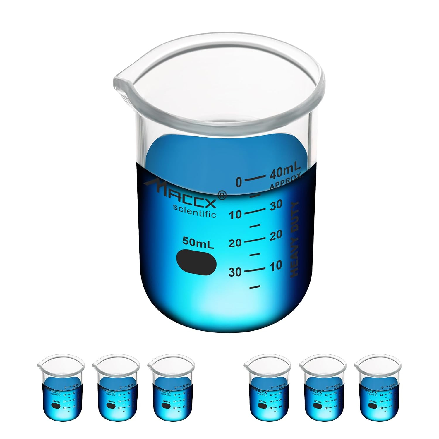 1.7Oz Sturdy Glass Beaker, Heavy-Duty Lab Beaker, 3.3 Borosilicate Griffin Low