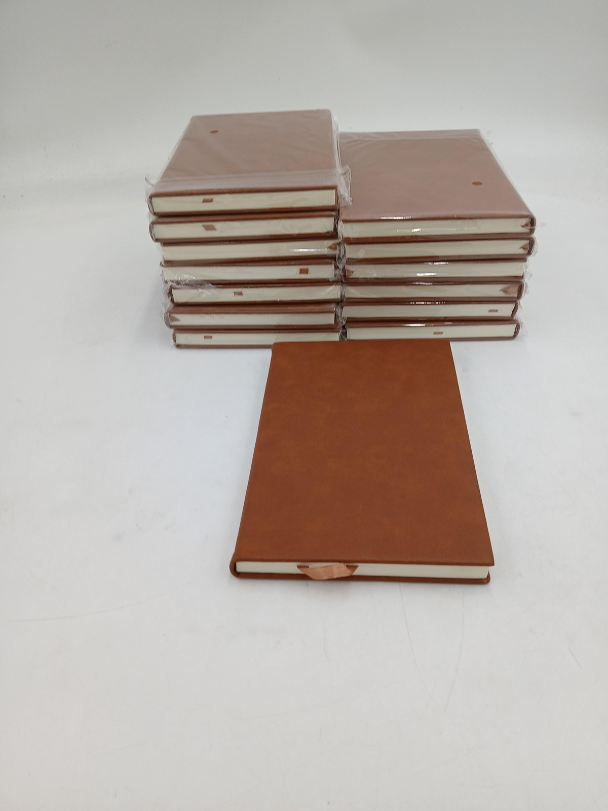 Lot of 14 Faux Leather Notebook Journals Lined Pages Brown Ribbon Bookmark New