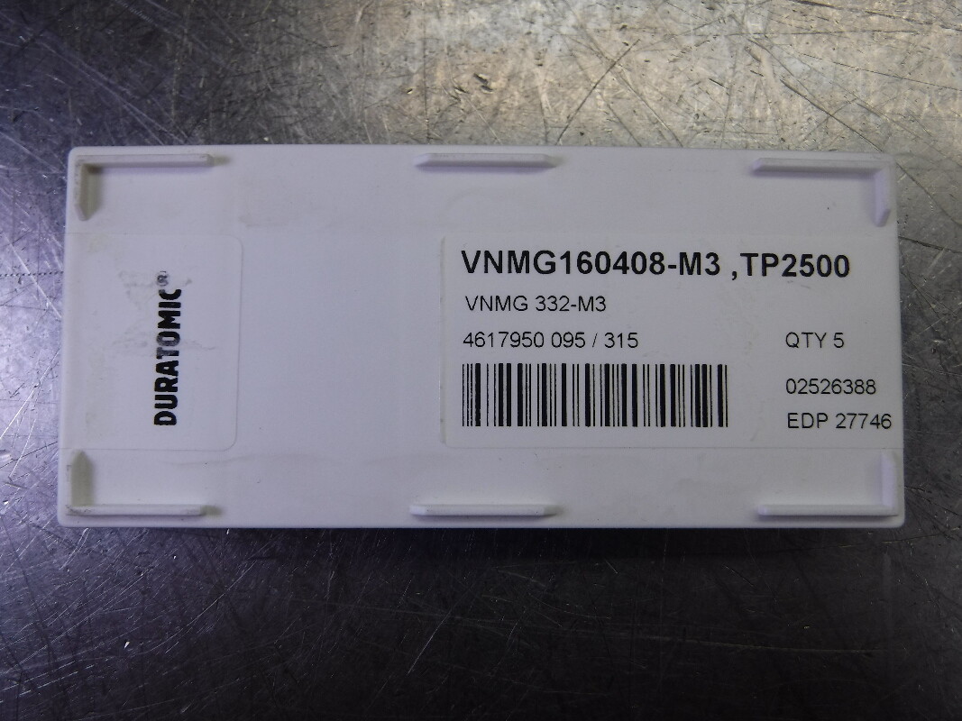 SECO Carbide Inserts QTY5 VNMG160408-M3 / VNMG332-M3 TP2500 (LOC1883A)