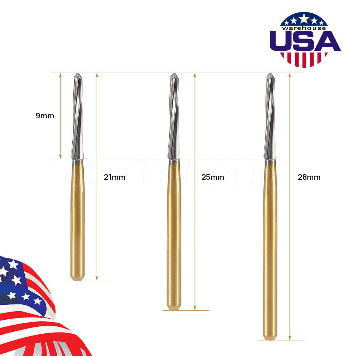 Dental Endo ENDO-Z Tungsten Carbide Burs FG Round Bur High Speed 21/25/28mm