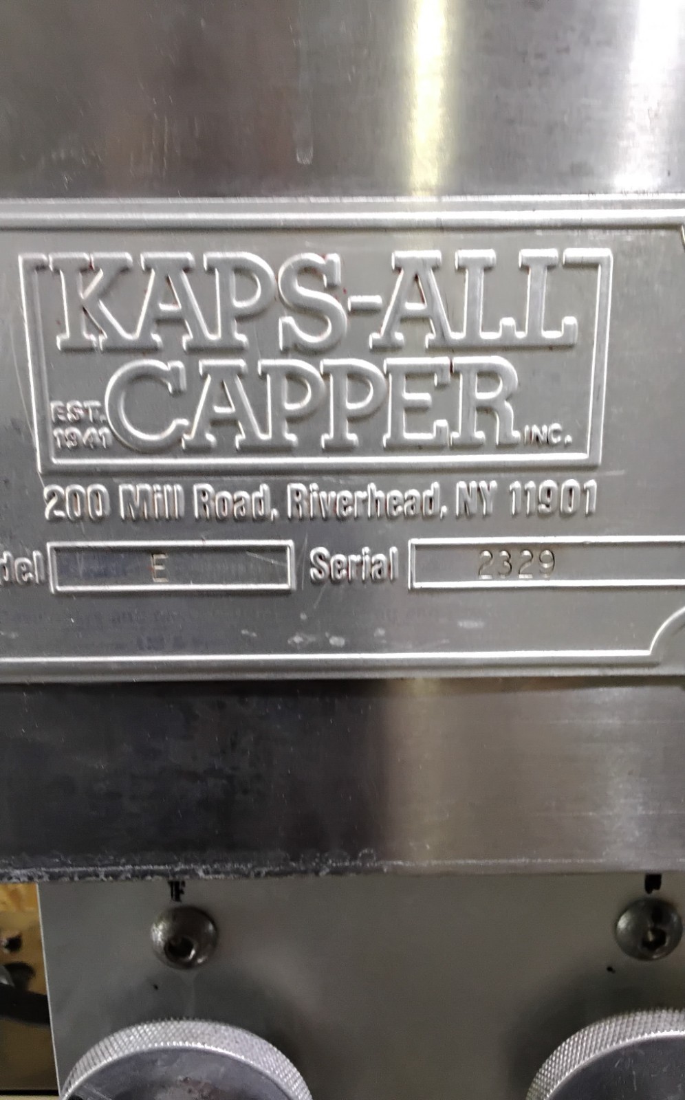 Kaps-All Model E Automatic Capper 110 V – Fully Refurbished