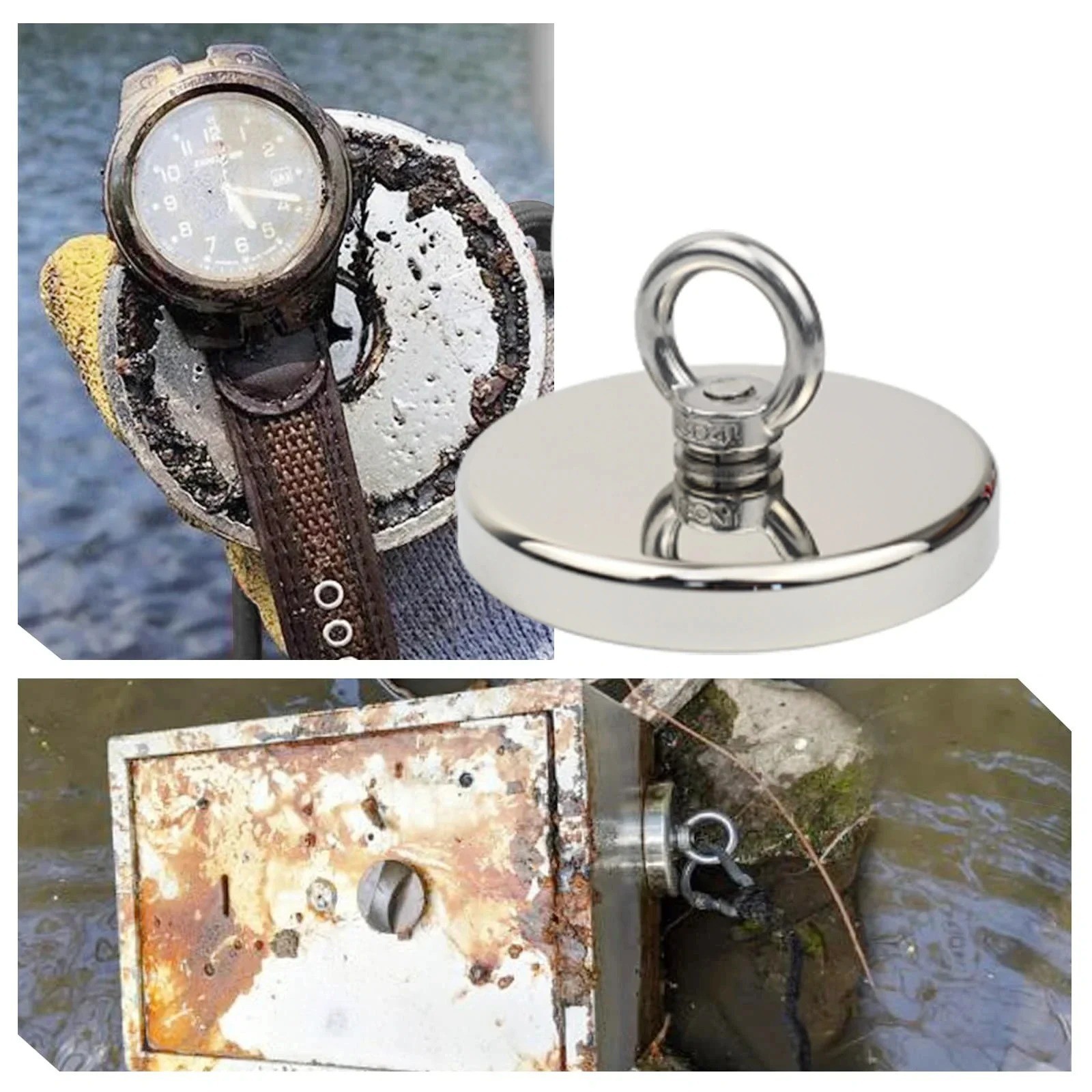 N52 Rare Earth Neodymium Magnet Heavy Duty Salvage Fishing Finder Eyebolt Hook (