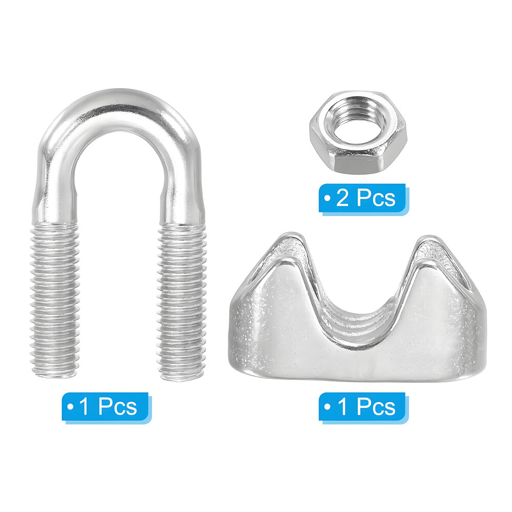 Wire Rope Grips Steel Cable Grip Clamp U Bolt 2mm 3mm 4mm 5mm 6mm 8mm to 20mm