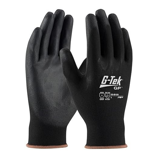 PIP Protective Industrial Products 33-B125 Black Nylon Gloves, Pack of 12