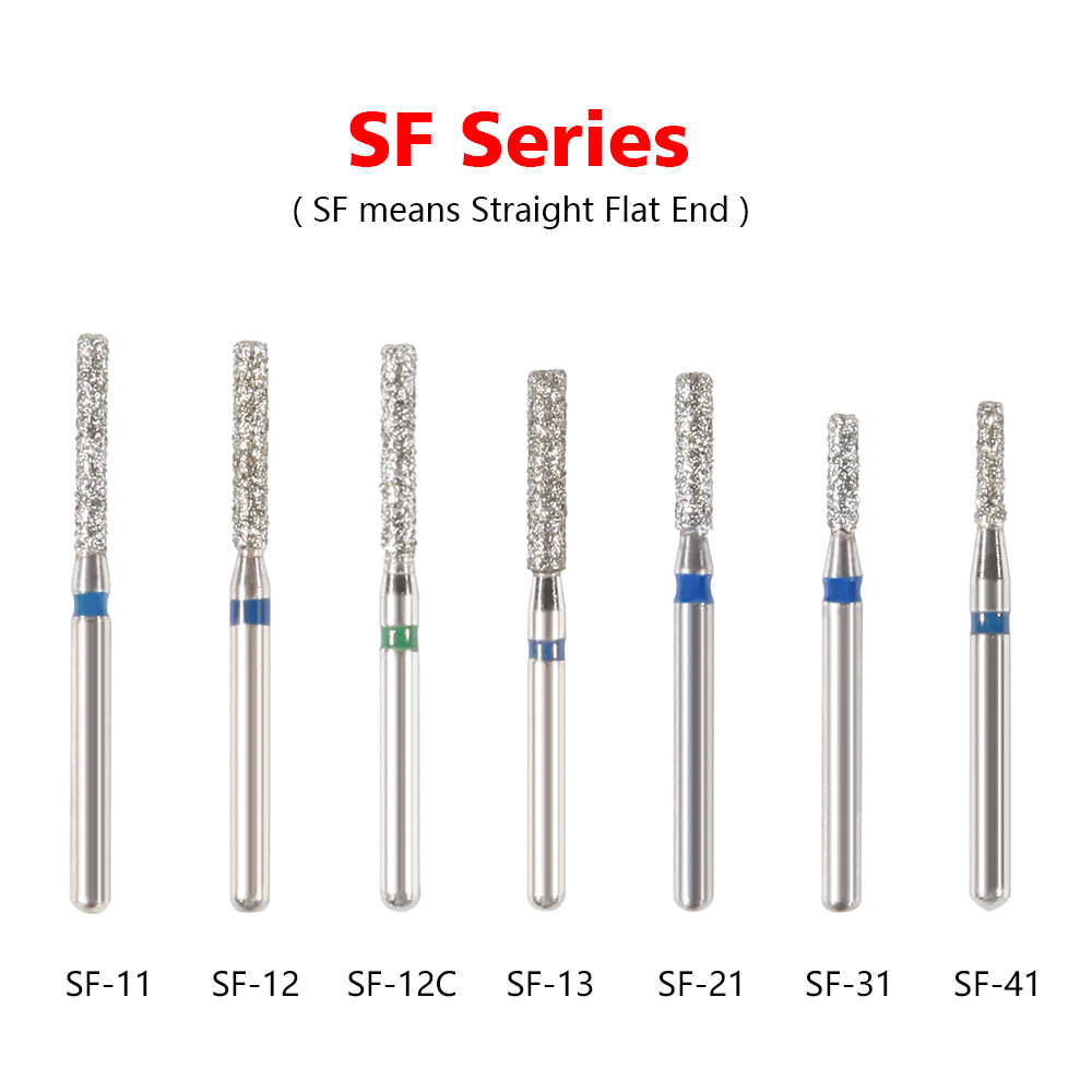 Dental Diamond Burs For High Speed Handpiece Friction Grip 5Pcs/Box CE FDA