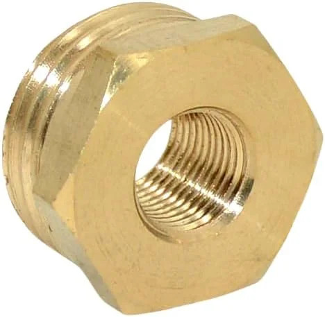 2pcs 1/8″ NPT Male To 1/2″ NPT Female Brass Reducer Thread Hex Bushing Brass Thr