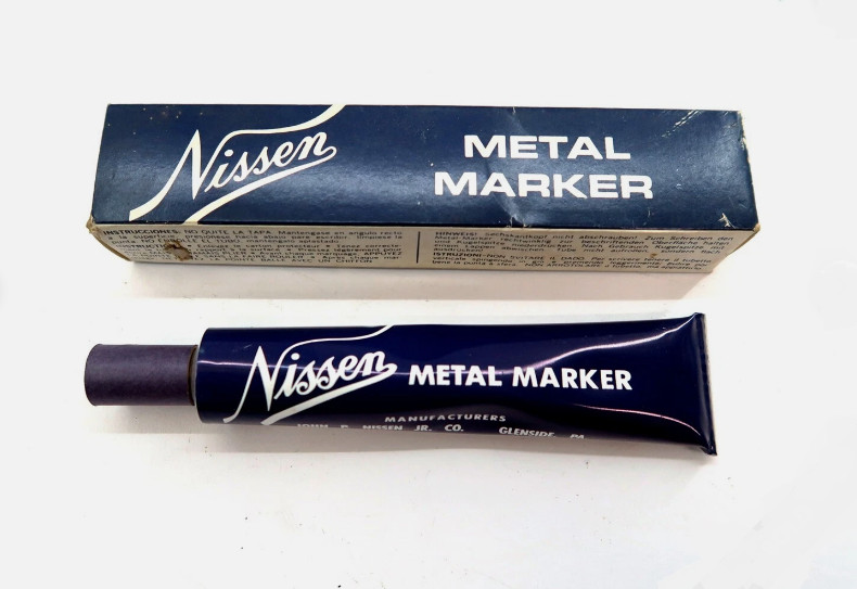 Vintage Nissen Metal Markers White 5/64″ in Original Box Fast US Shipping!!