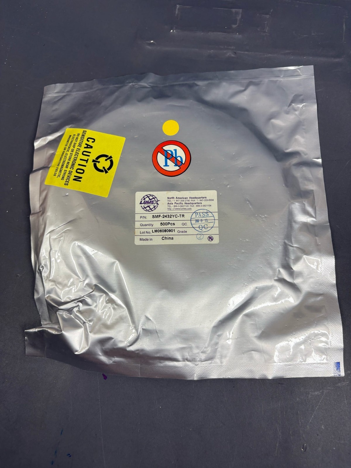 500x Lumex SMF-2432YC-TR SMD LED Yellow Chip 2432 Package Reel