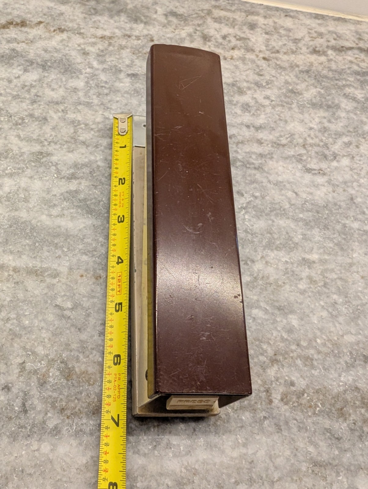Vtg. Stapler ACCO 30 Brown Beige Metal 7″ Office Desk MCM Made in USA