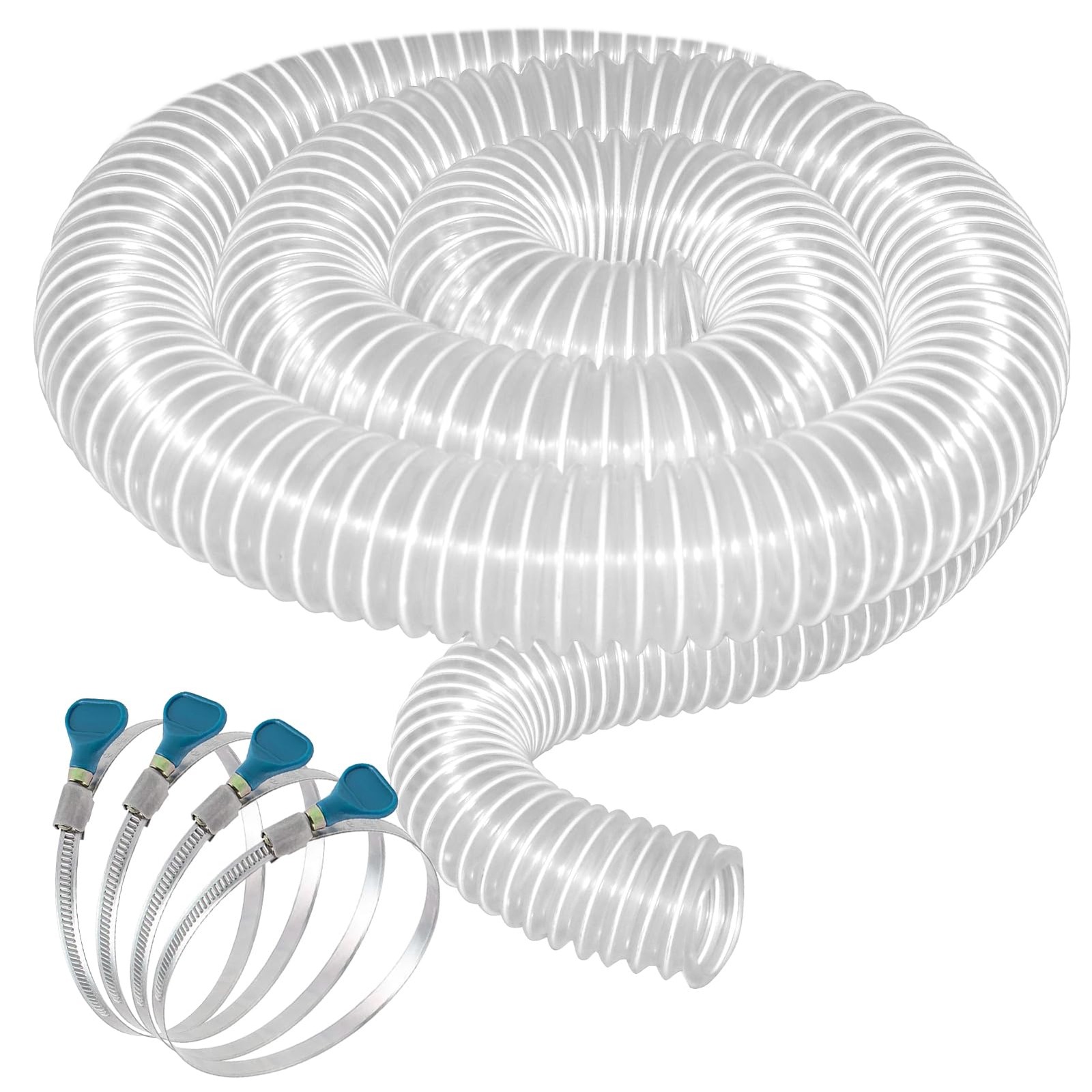 Qucship 2-1/2 x 10′ Heavy-Duty PVC Dust Collection Hose, Puncture-Resistant, Fle