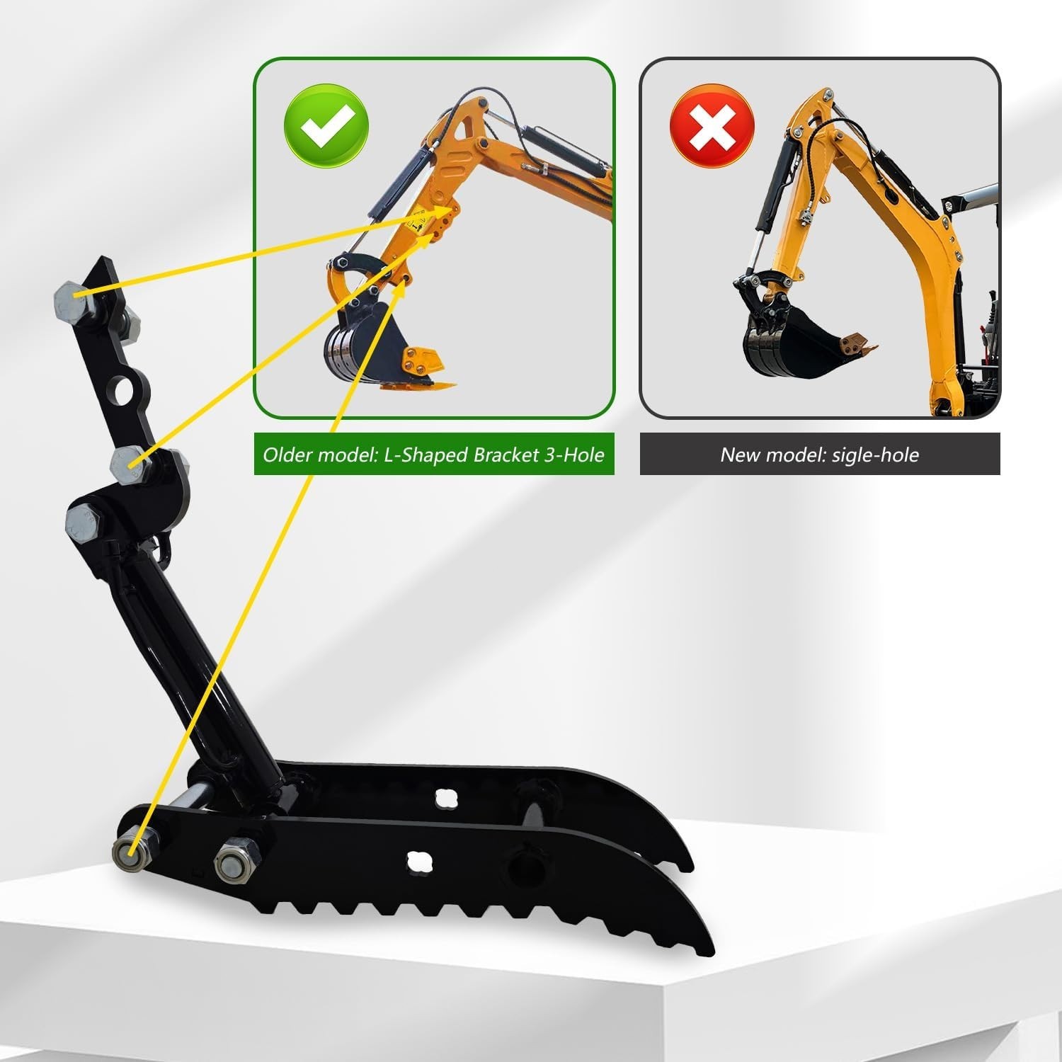 L-Shaped Mini Excavator Attachment Hydraulic Clip Thumb For 1-2 Ton Digger