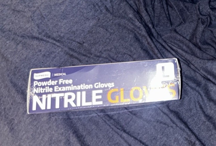 Supmedic Nitrile Powder-Free Examination Gloves, Large (L) 100 Count