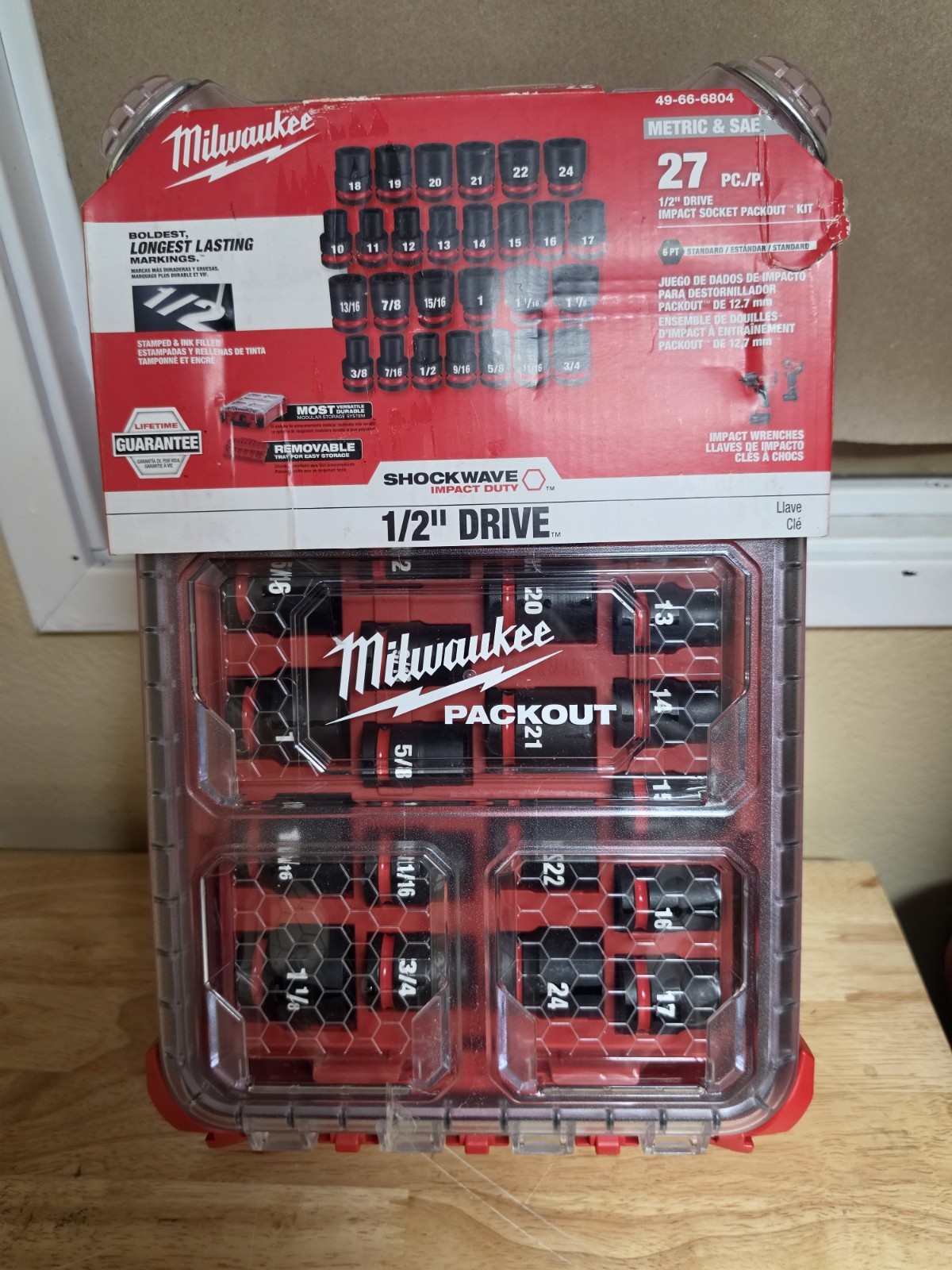 Milwaukee Shockwave Impact Duty Socket 1/2 in Packout 27-Piece Set (49-66-6804)