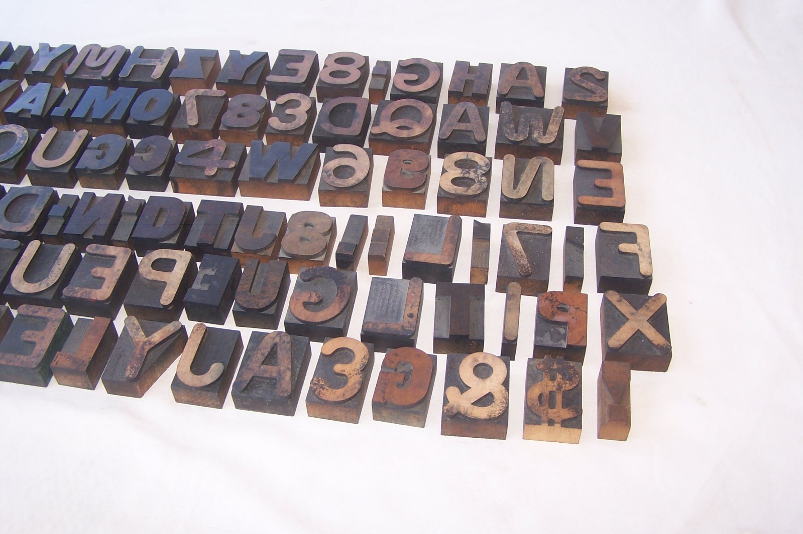 HUGE LOT! 128 Vintage Letterpress wood print typeset printing block typography