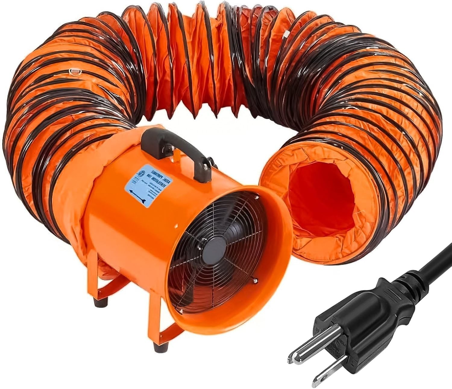 12 in Utility Blower Exhaust Fan with 32.8 ft Duct 3500 r/min & 3500 CFM