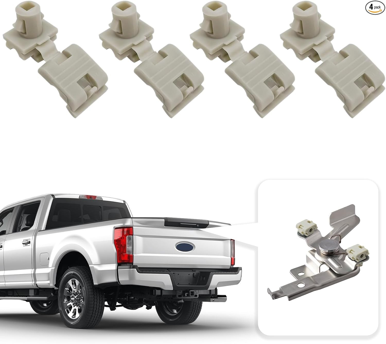 4PCS Tailgate Door Lock Rod Latch Clips, Compatible with Super Duty, Replaces #1