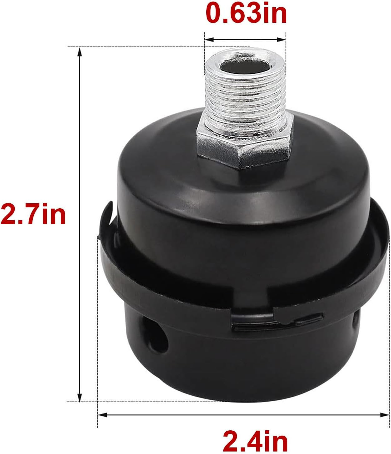 3/8″ Male Thread Diameter (0.63In / 16Mm) Air Compressor Silencer & Filter, Meta